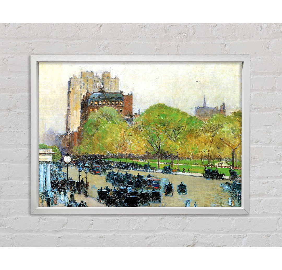 Hassam Spring Morning In The Heart Of The City - Einzelbildrahmen Kunstdrucke auf Leinwand