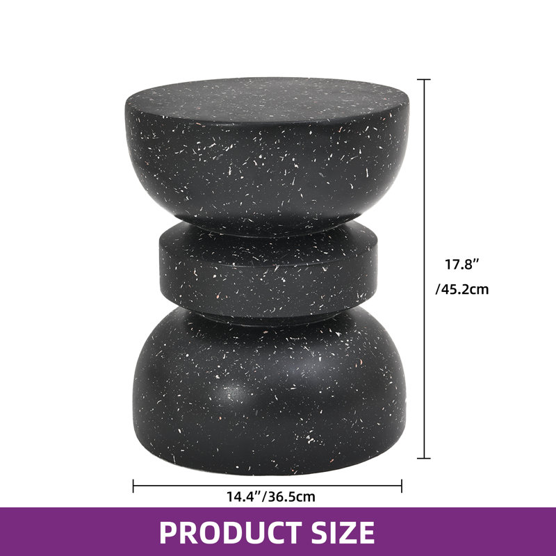Tabouret de jardin 17,72 po H MGO, Noir