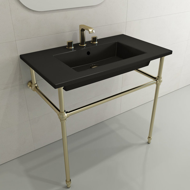 Ravenna 19.7 in. L Bathroom Sink, Matte Black, Single-Hole