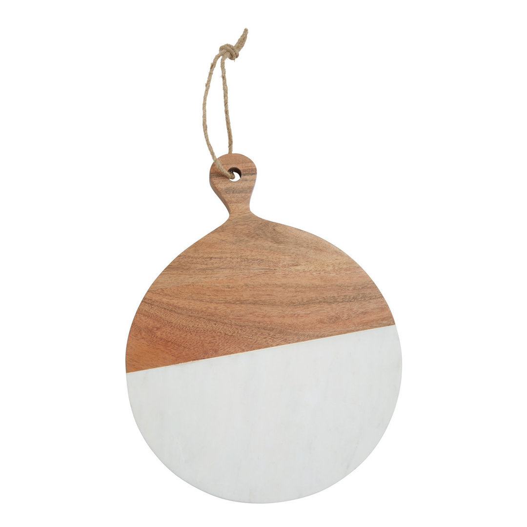 Small White Marble And Acacia Wood Paddle Board