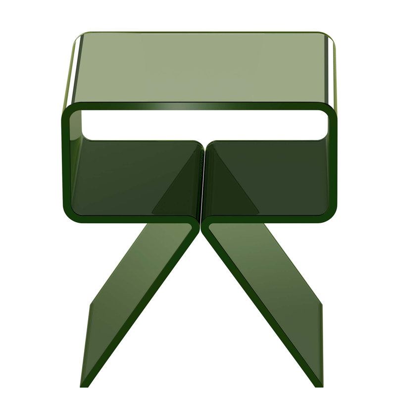 Table de chevet en acrylique, table de chevet moderne transparente avec tablette de rangement, petit bureau de bout transparent pour le salon, la chambre à coucher, la décoration intérieure, aucun assemblage requis