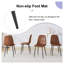 Ensemble de table de salle à manger moderne extensible avec 4 chaises en suède brun