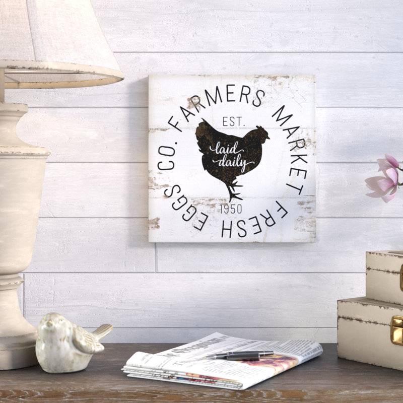 «Fresh Egg Co Vintage Sign», art mural, Plaque murale, H 12 po x l 12 po