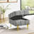22" Entryway Gray Scratch Leather - Pet- With Storage And Golden Legs 22 Inches Stainless Steel-1915023104