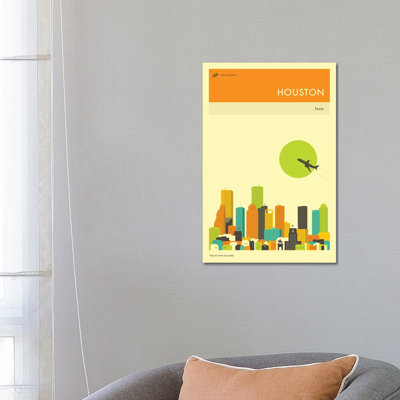 Houston Skyline III 1 Piece Wrapped Canvas Wall Art