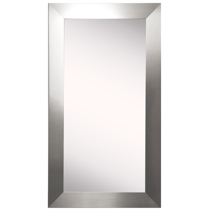 Miroir large pleine grandeur Tari, 65,5 po x 30,5 po, Argent inoxydable