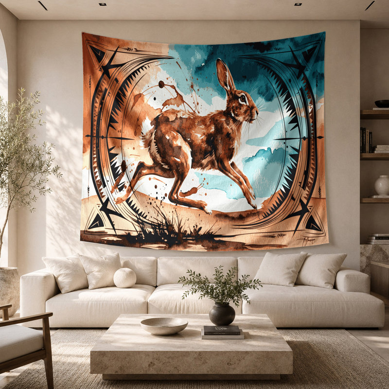 Tapisserie murale Southwestern Animals Jackrabbit 29, 68 po x 80 po