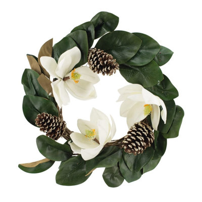 Couronne de magnolia blanc crème 22 po