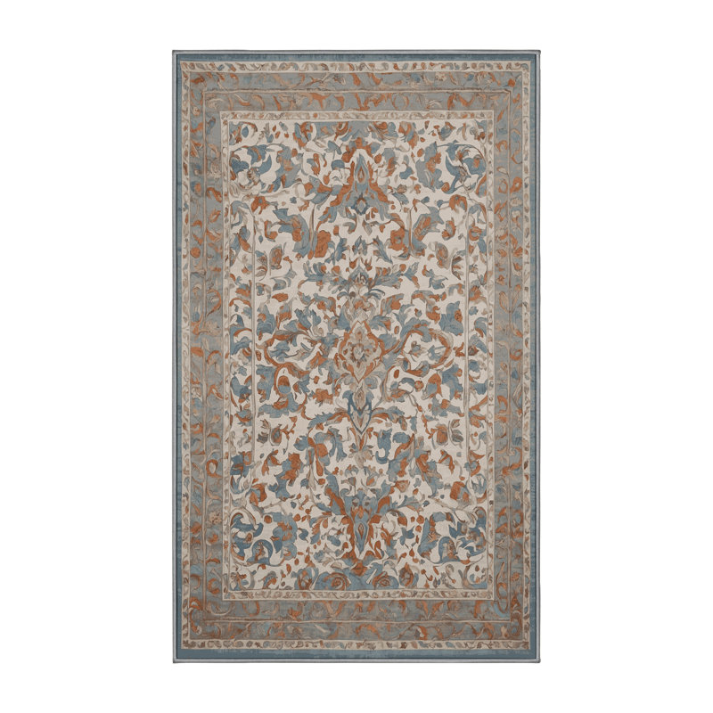 Tapis gris lavable à la machine, Rectangle 7 pi x 9 pi
