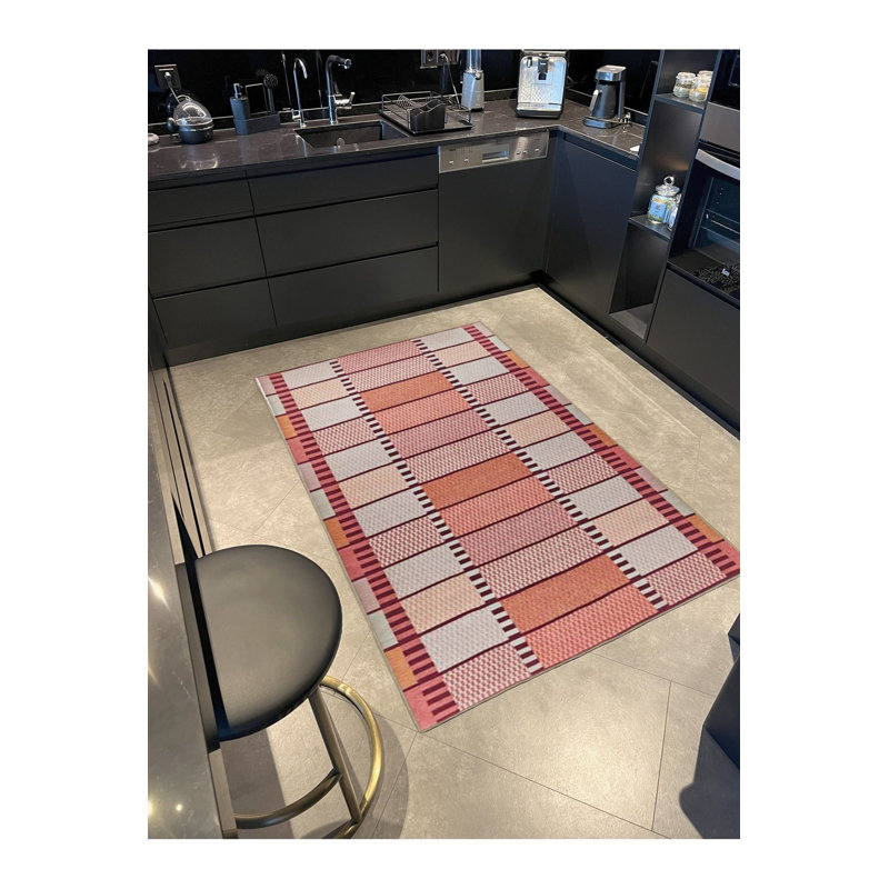 Tapis tissé à motif géométrique lavable