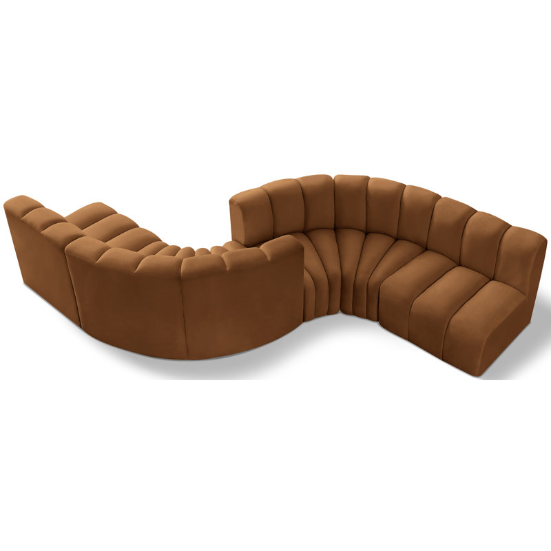 Ivancea Upholstered Curved Sectional Reversible, Saddle Velvet