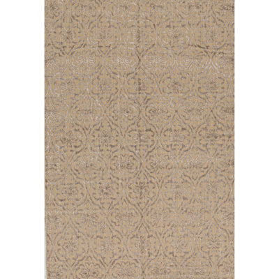 Wool Moroccan Area Rug in Gold