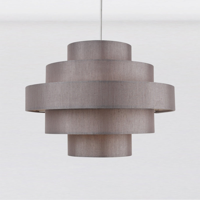 22cm H Silk Novelty Pendant Shade in Grey