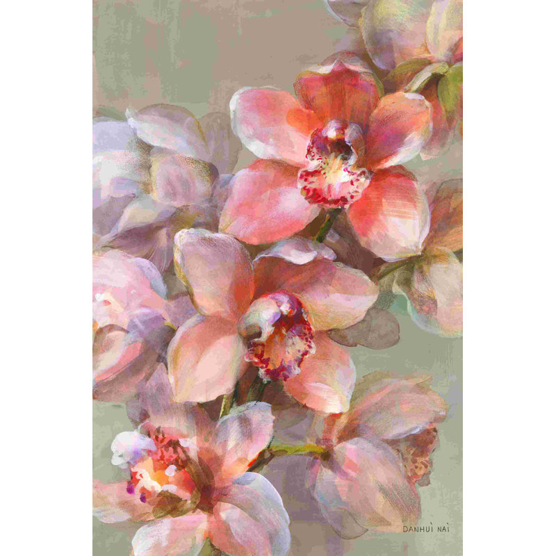 " Delicate Orchid I " by Danhui Nai Painting Print, 36" H x 24" W