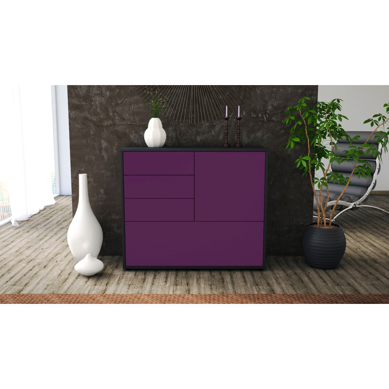 Redondo 92cm Sideboard, Anthracite/Purple