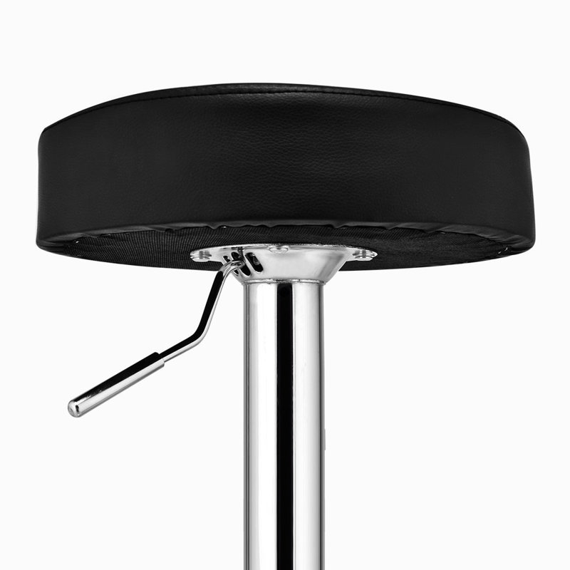 Swivel Upholstered Adjustable Height Counter Stool, Black, 2