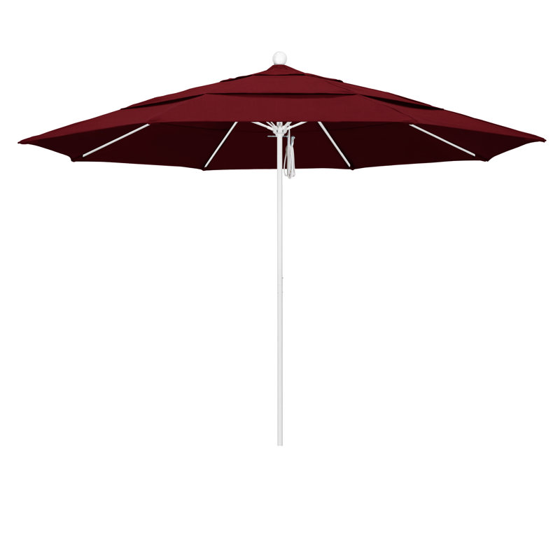 Parasol de marché 11 pi Hibo, Tissage uni Sunbrella® Spectrum rubis