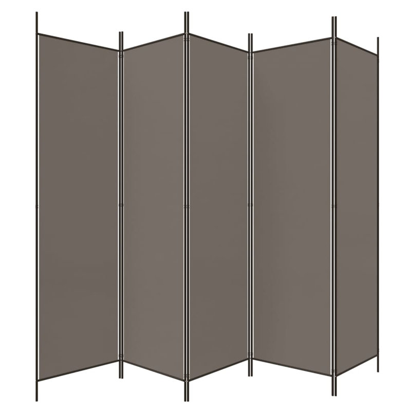 Paravent 5 panneaux vidaXL Anthracite 98,4 "x 78,7", Anthracite, 5, H 78,74 po x l 98,43 po