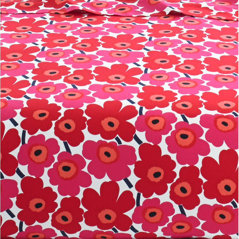 Ensemble de draps en percale de coton Marimekko, Grand, Mini pavots rouges