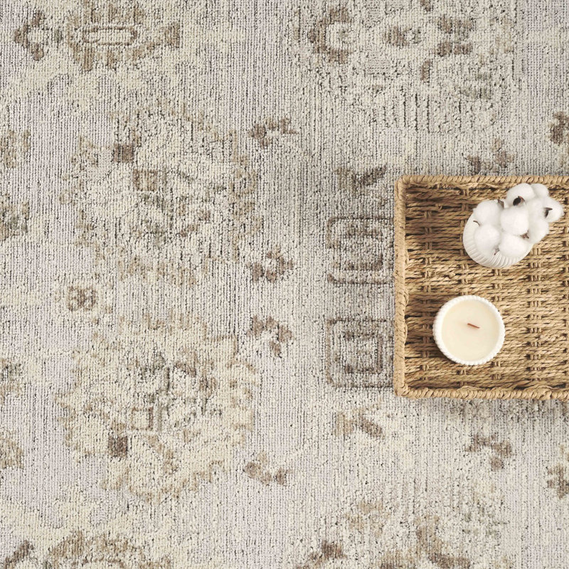 Abani Rugs Traditional Medallion Pattern Slate Grey Area Rug, Rectangle 4' x 6'