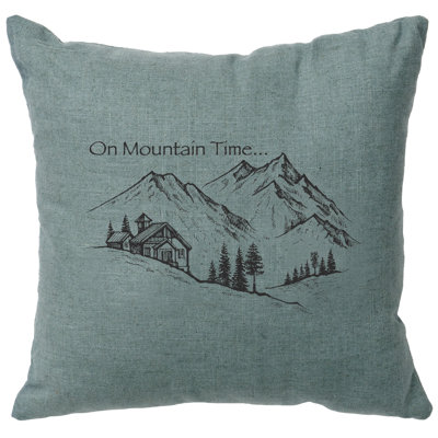 Coussin Wooded River Image - Mountain Time - Linen Ocean