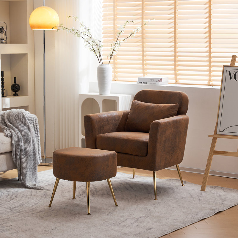Azoriah 28.9 Wide Armchair, Brown Microsued