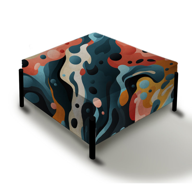 Rose et bleu Nomadic Evasion - Grand repose-pieds carré abstrait