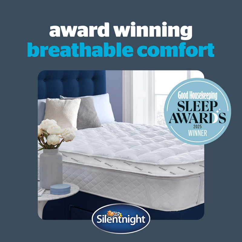 Silentnight Airmax 8cm Thick Breathable Mattress Topper, Super King (6')