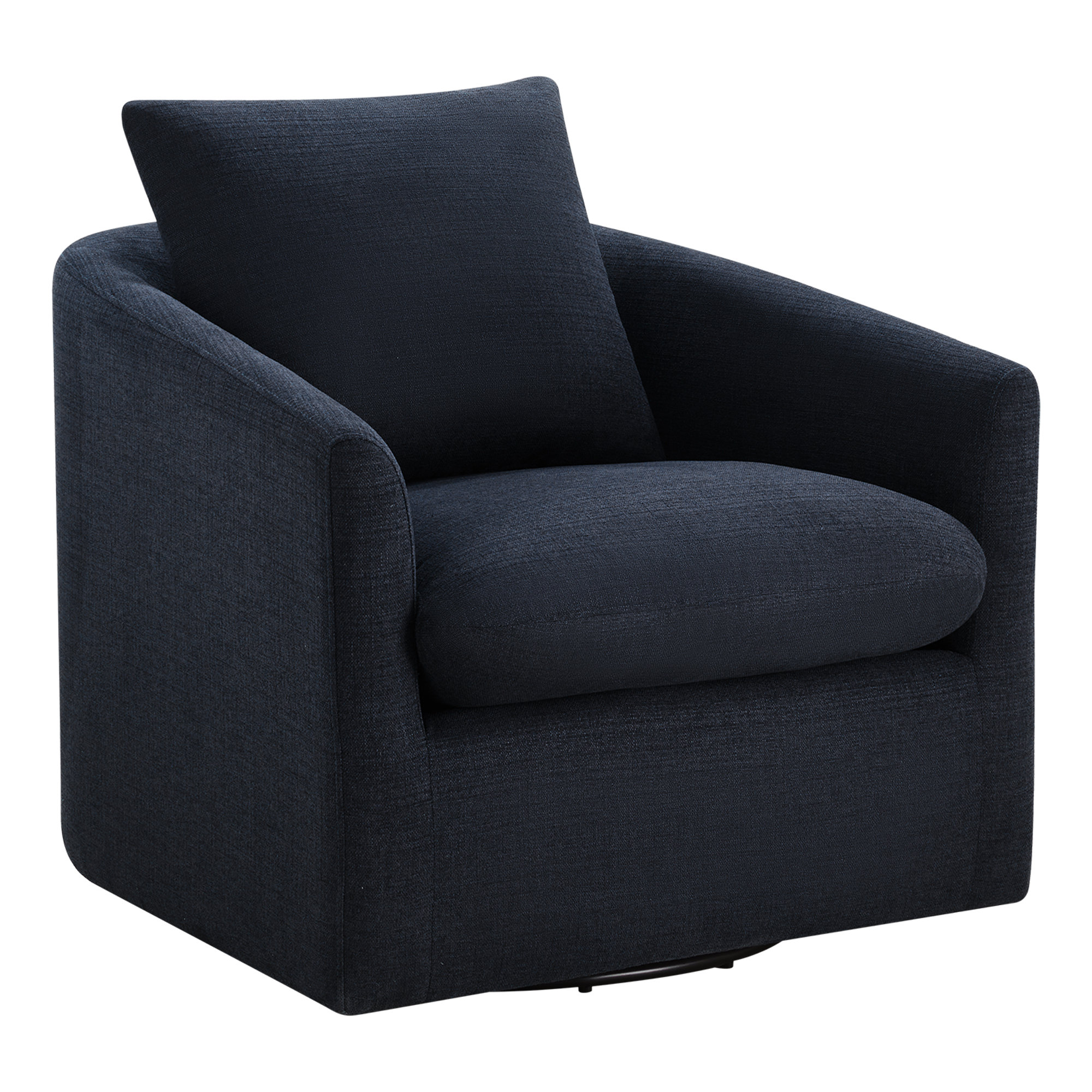 Menta Upholstered Swivel Accent Chair, Flannigan Midnight Tweed