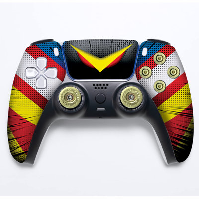 Mhha Allmighht Bullet Custom PS-5 Controller Wireless compatible with Play-Station 5 Console by BCB Controllers | Proudly Customized in USA with Permanent HYDRO-DIP Printing (NOT JUST A SKIN)