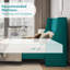 Lit plateforme tapissier Toderick avec aile de luxe et mélange de lin-985124331-985124326