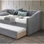 Mobilier de chambre à coucher 1pc avec lit gigogne et capitonnage