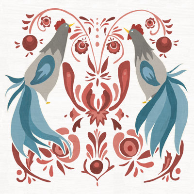 Americana Roosters III by Wild Apple Portfolio - Wrapped Canvas Print