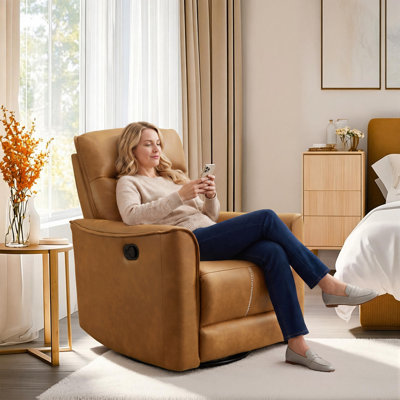 Fauteuil inclinable manuel pivotant et berçant de 31,5 po de largeur Kayelyn (ensemble de 2)
