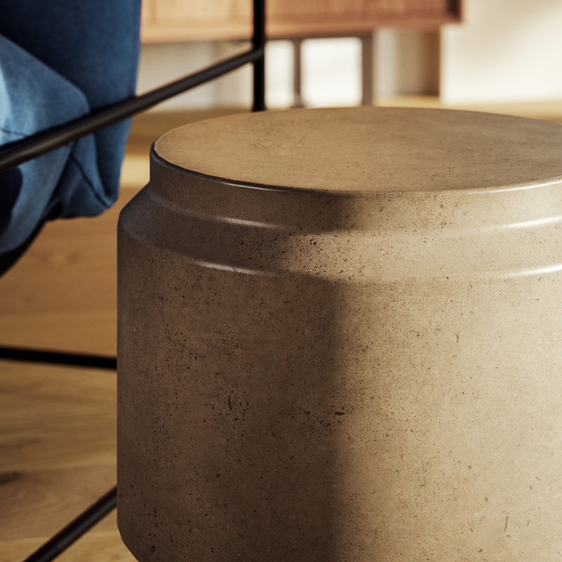 Cassis Concrete Accent Stool, Concrete