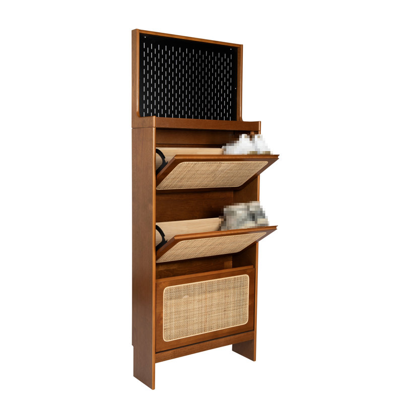 Large Capacity Shoe Cabinet For Entranceway, 65"H, 3 Flip Drawers & Black , Practical Cabinet, 65"H With Hidden Storage, Fits Various Home Styles, Construction