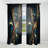 Carovella - Gold And Blue Fractal Reverberations V - Modern Velvet Curtain - Room Darkening - 1 panel-2102459800