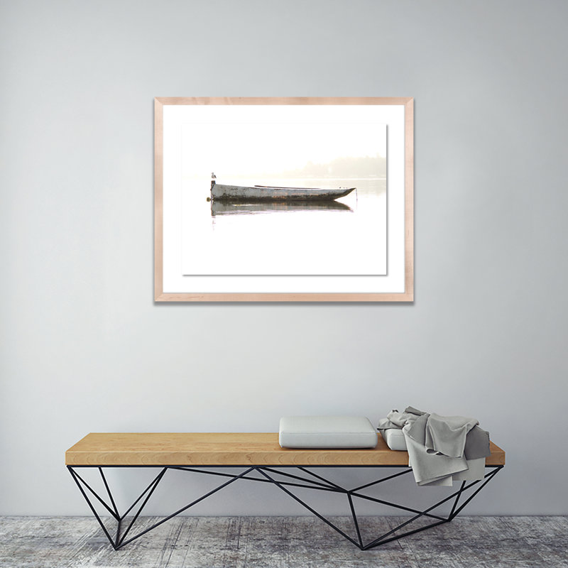 Oyster Skiff Print by Geoffrey Baris, 19" H x 24" W x 1.5" D, Natural