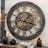Wall Clock 24" Round Oversized for Living Room decor with Real Moving Gears America Collection-73808856
