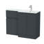 Hudson Reed Urban 1100mm Right-Hand 2 Door Satin Grey Floor Standing Combination Unit With Stone Basin-134733613-134733617
