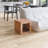 Solid Wood Floor Shelf End Table with Storage