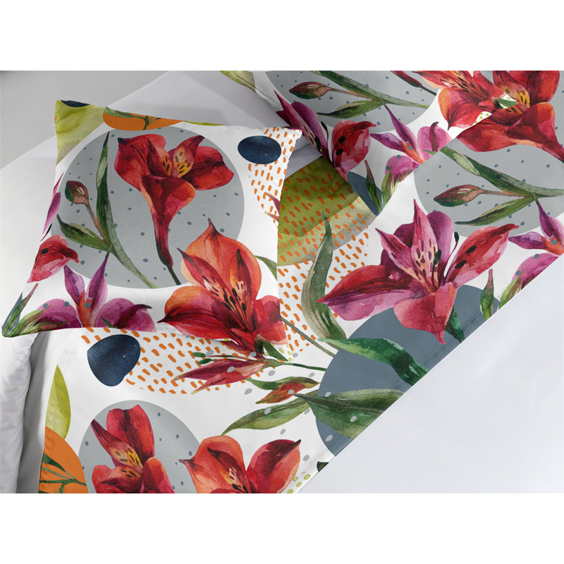 Ensemble de chemin de lit Ambesonne Alstroemeria, Très grand lit
