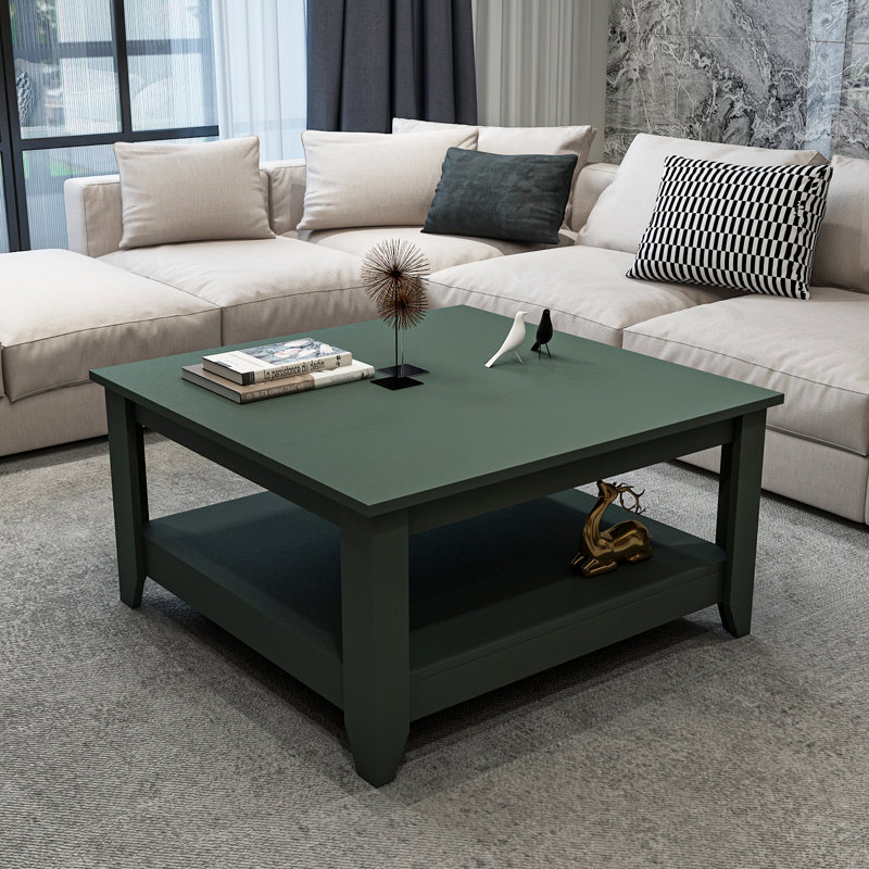 Lea 90 Cm Square Coffee Table, Green