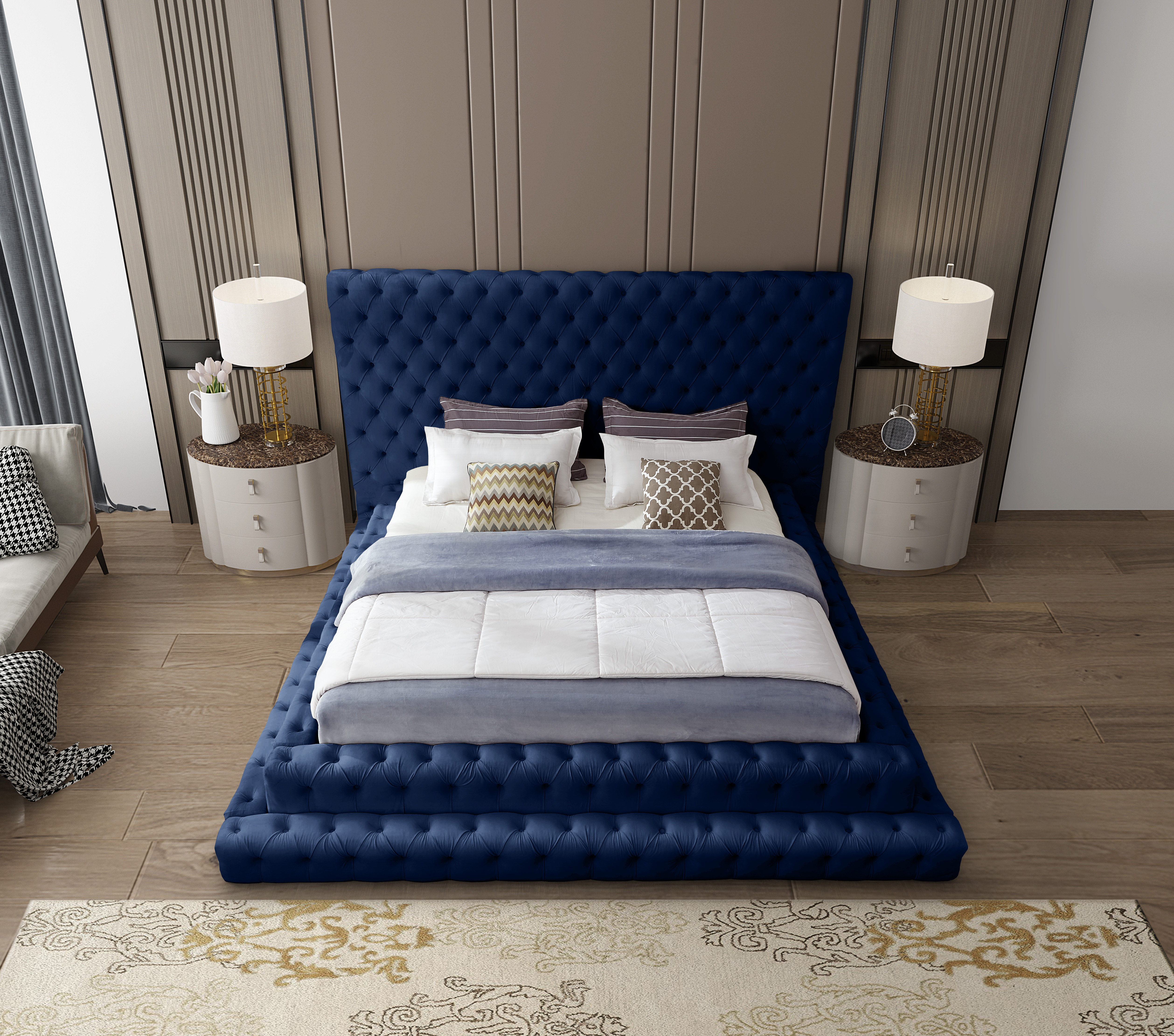 House of Hampton® Dymphia Revel Velvet Bed & Reviews | Wayfair