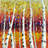 Colored Birches Canvas - Contemporary Bedroom Tree Art Decor