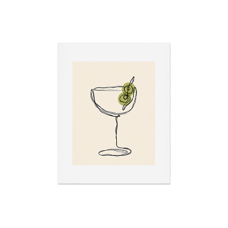 «thespacehouse», impression d'art Martini cocktail - sans cadre, H 20 po x l 16 po