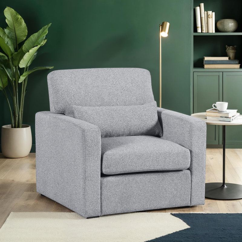 Darrielle 35" Modern & Contemporary Swivel Armchair with Boucle Fabric Upholstery, 360-Degree Swivel, Foam over Pocket Coils