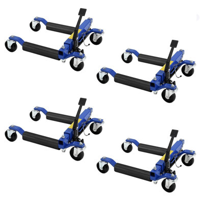 Car Wheel Dolly Jack Set of 4, 6000LBS Capacity Wheel Dolly, Heavy Duty Vehicle Dollies, Double v- for Auto Repair, Trucks, RV, Garage Moving - 12" Tire Width Compatible