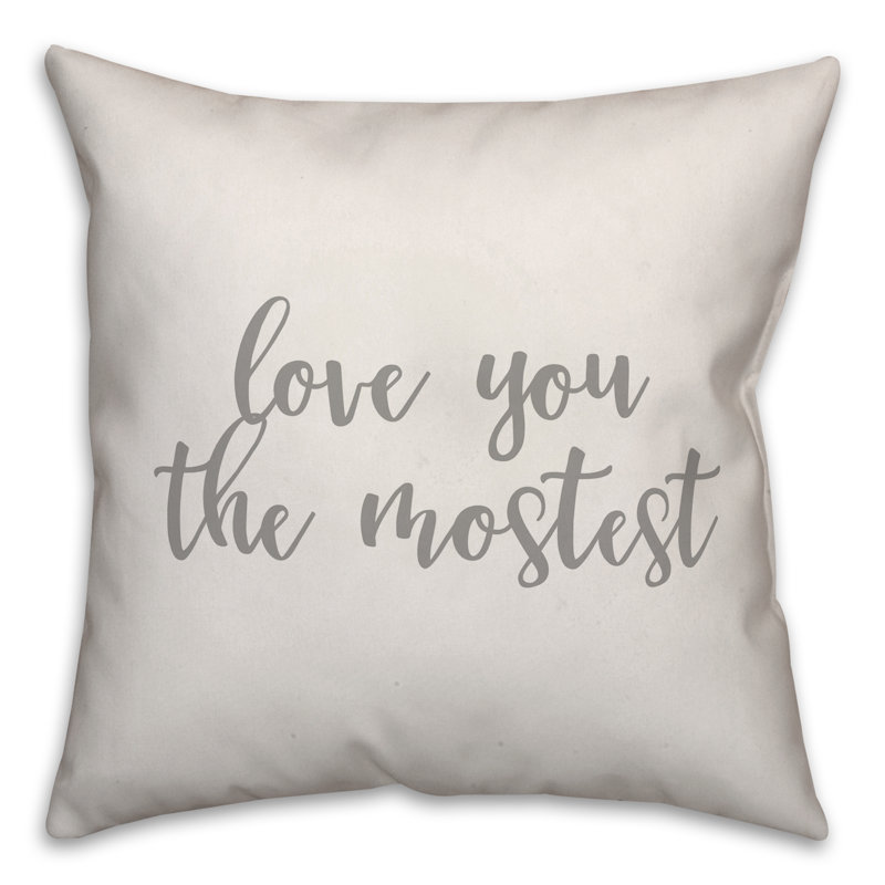  Coussin Love You Mostest, Housse de coussin et insert, Blanc