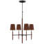 Bryant 4 - Light Solid Brass/Leather Chandelier by Thomas O'Brien